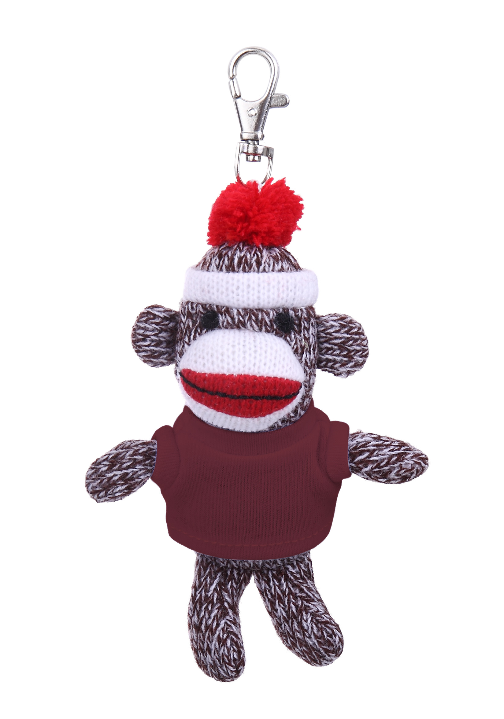 Plush Original Sock Monkey Keychain with Tee 29