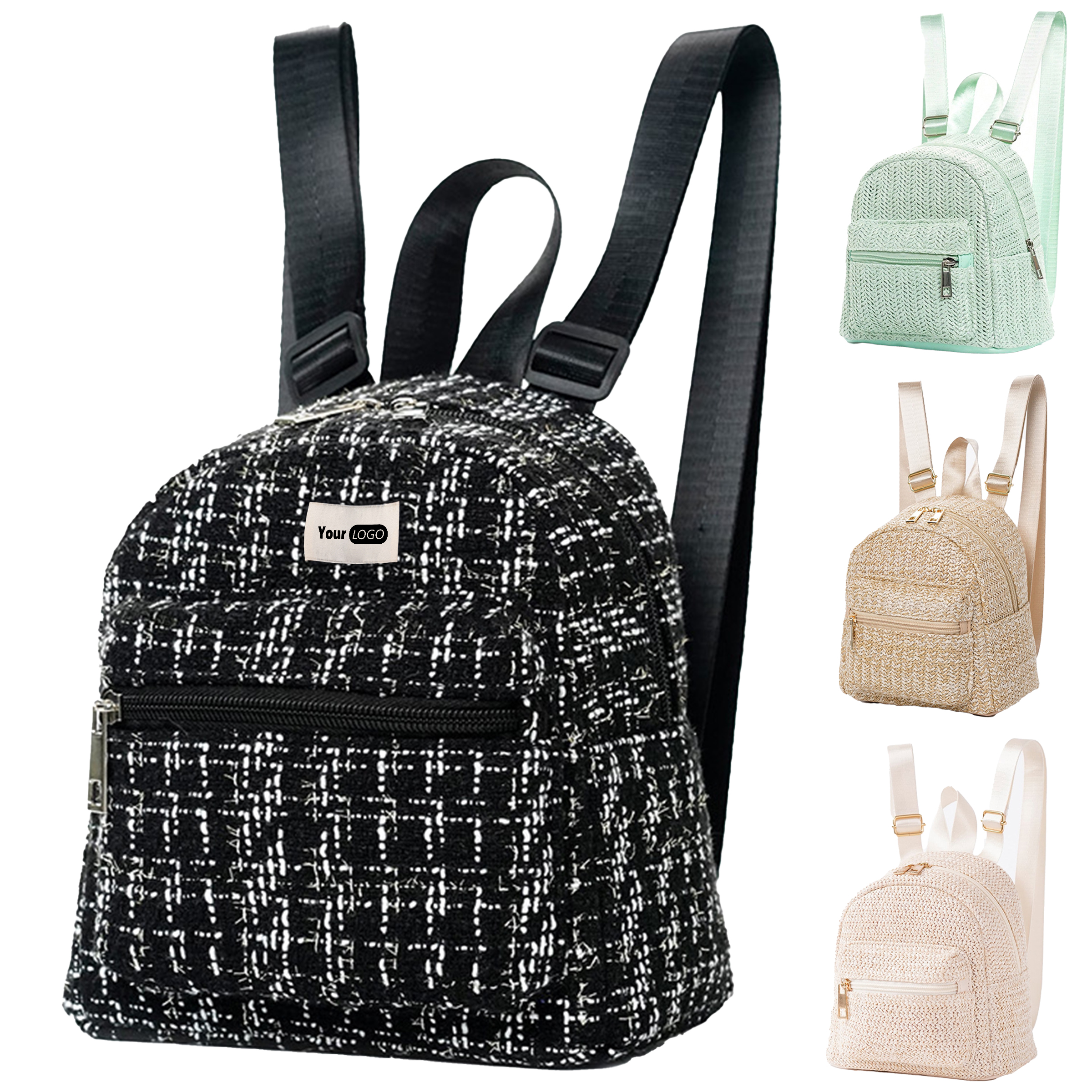 Jute Double Zipper Personalized Backpack 8