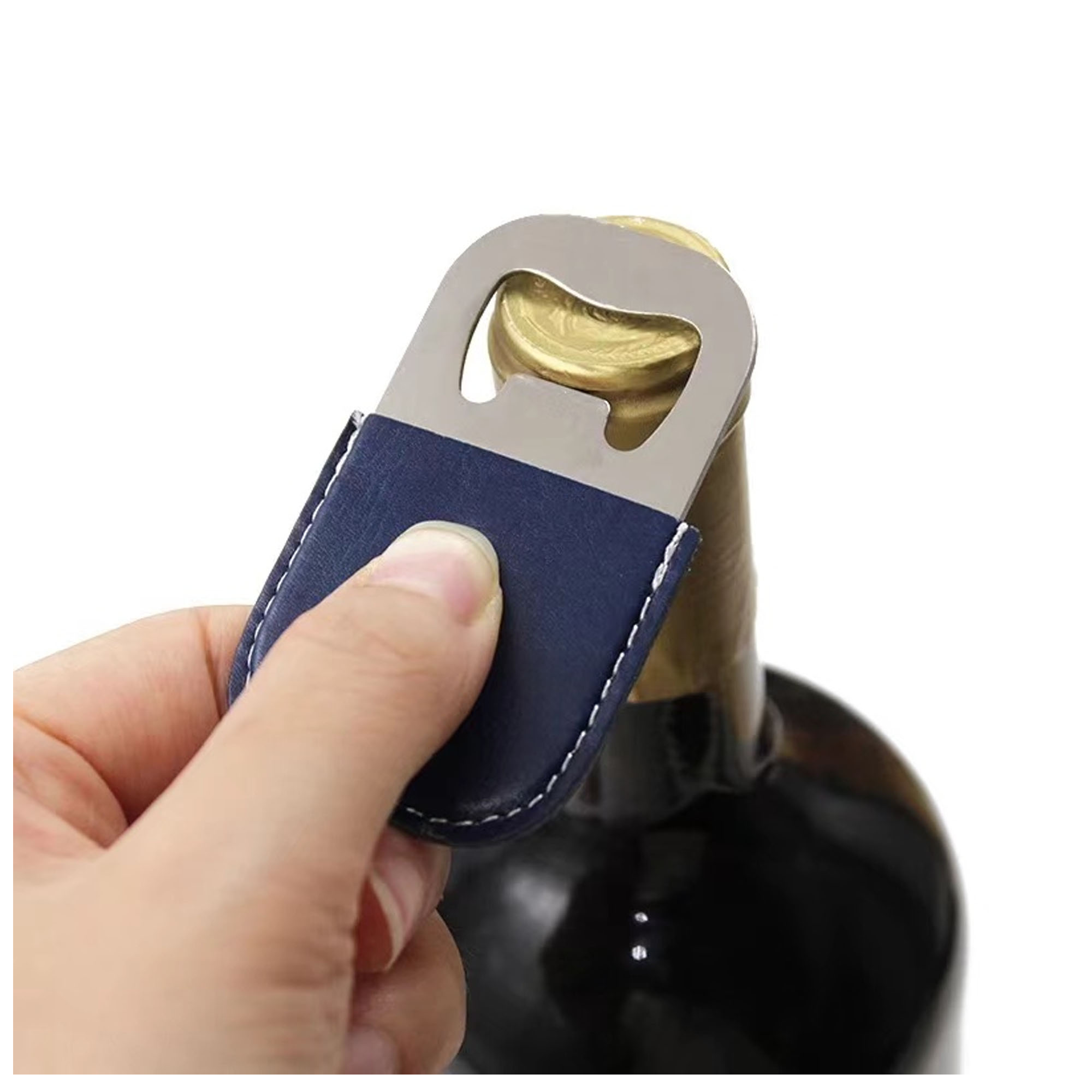 Durable PU Leather Keychain with Beer Bottle Opener 11
