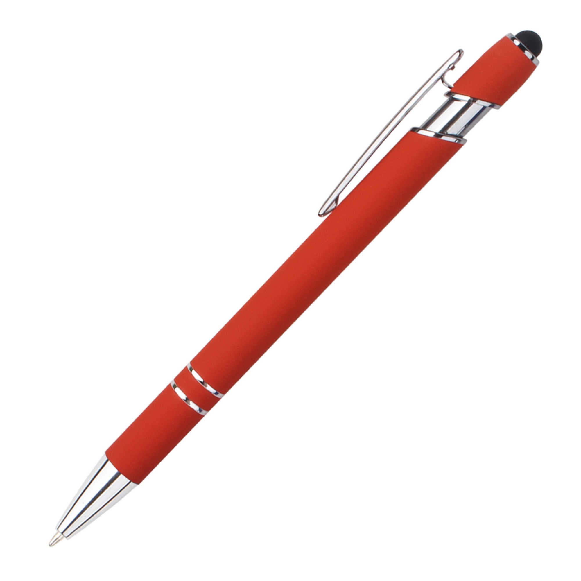 Retractable Metal Ballpoint Pen With Stylus Tip Black Ink 53