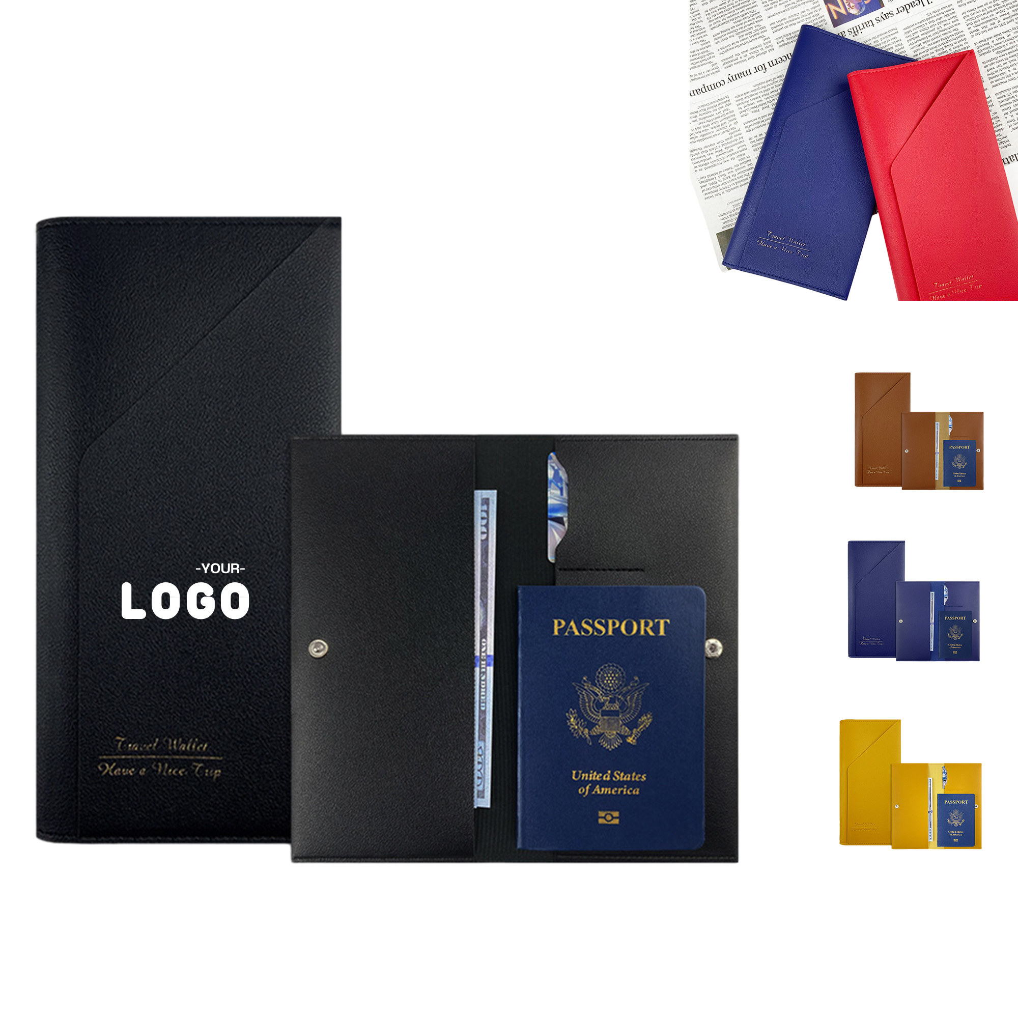 Leather Travel Card Holder