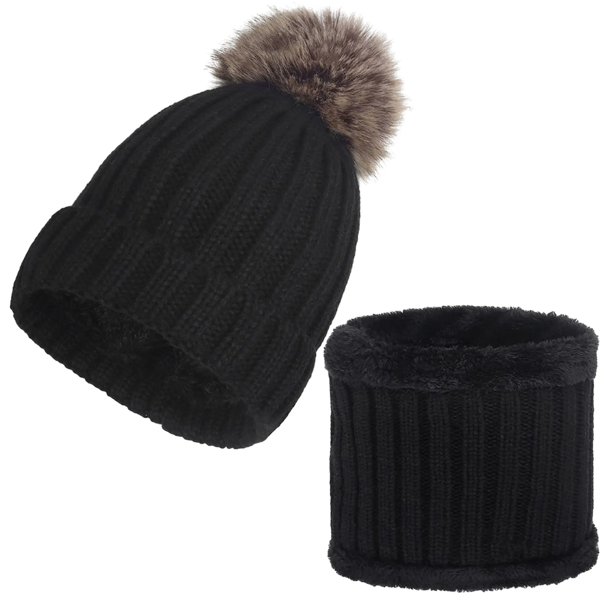Thickened Hairball Hats and Scarves MOQ 100 16