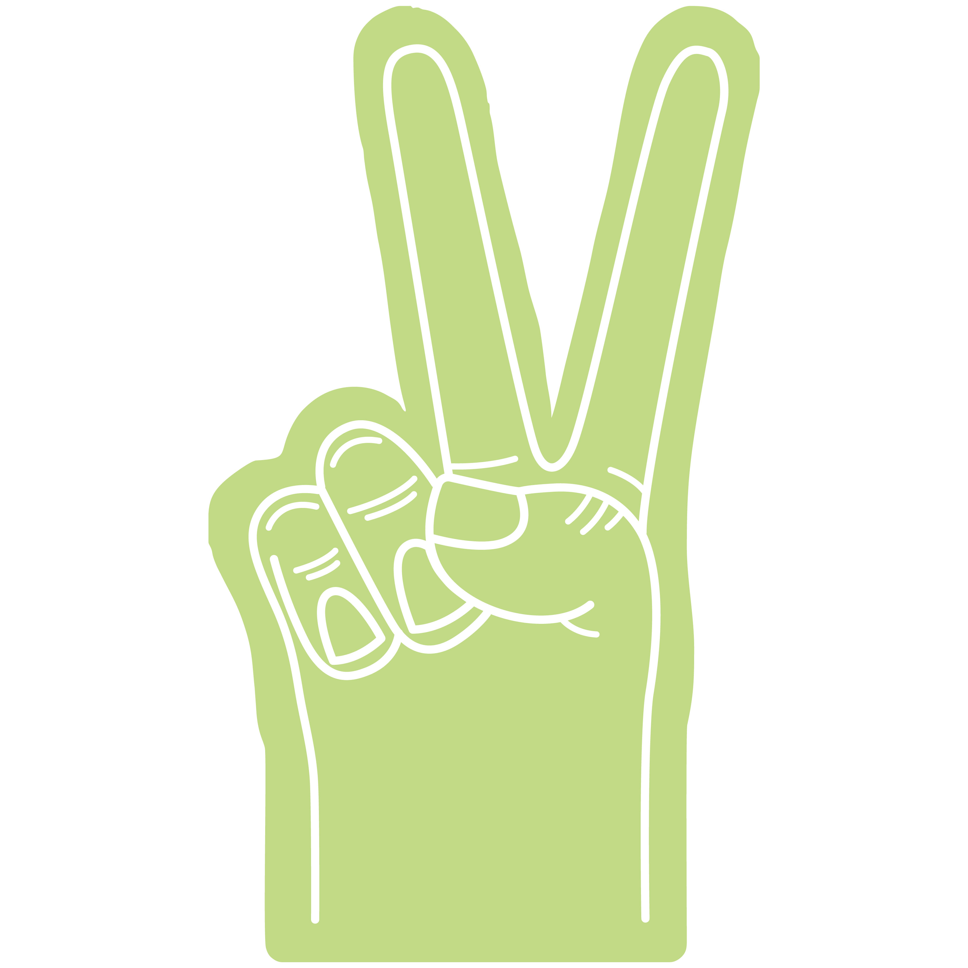 6.5" Peace/Victory Hand 72