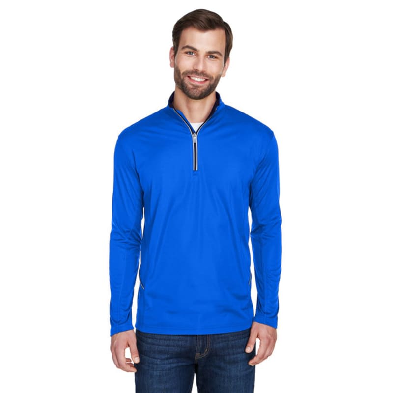 UltraClub Mens Cool & Dry Sport Quarter-Zip Pullover