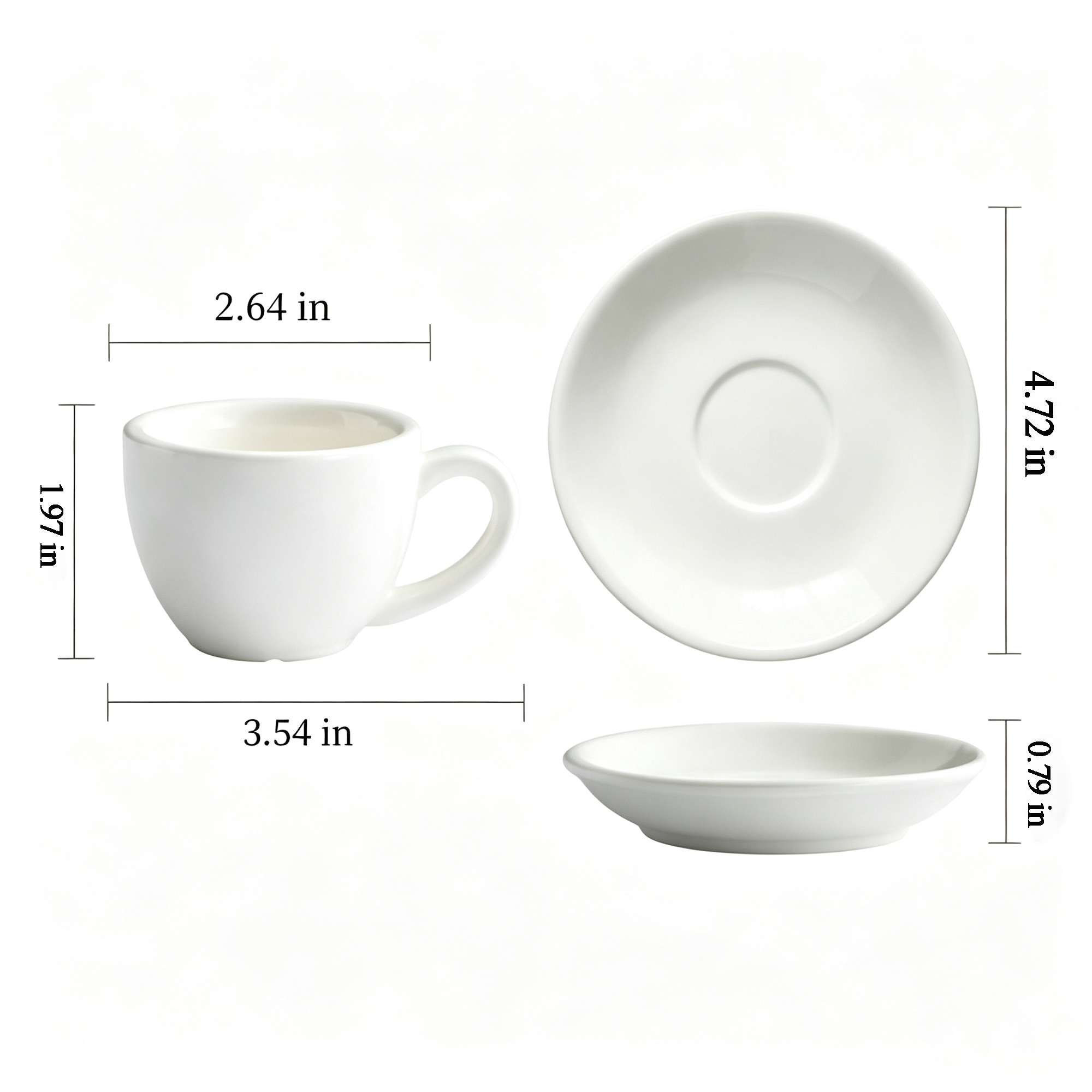 2.5 oz Colorful Ceramic Coffee Cup Saucer Set 3