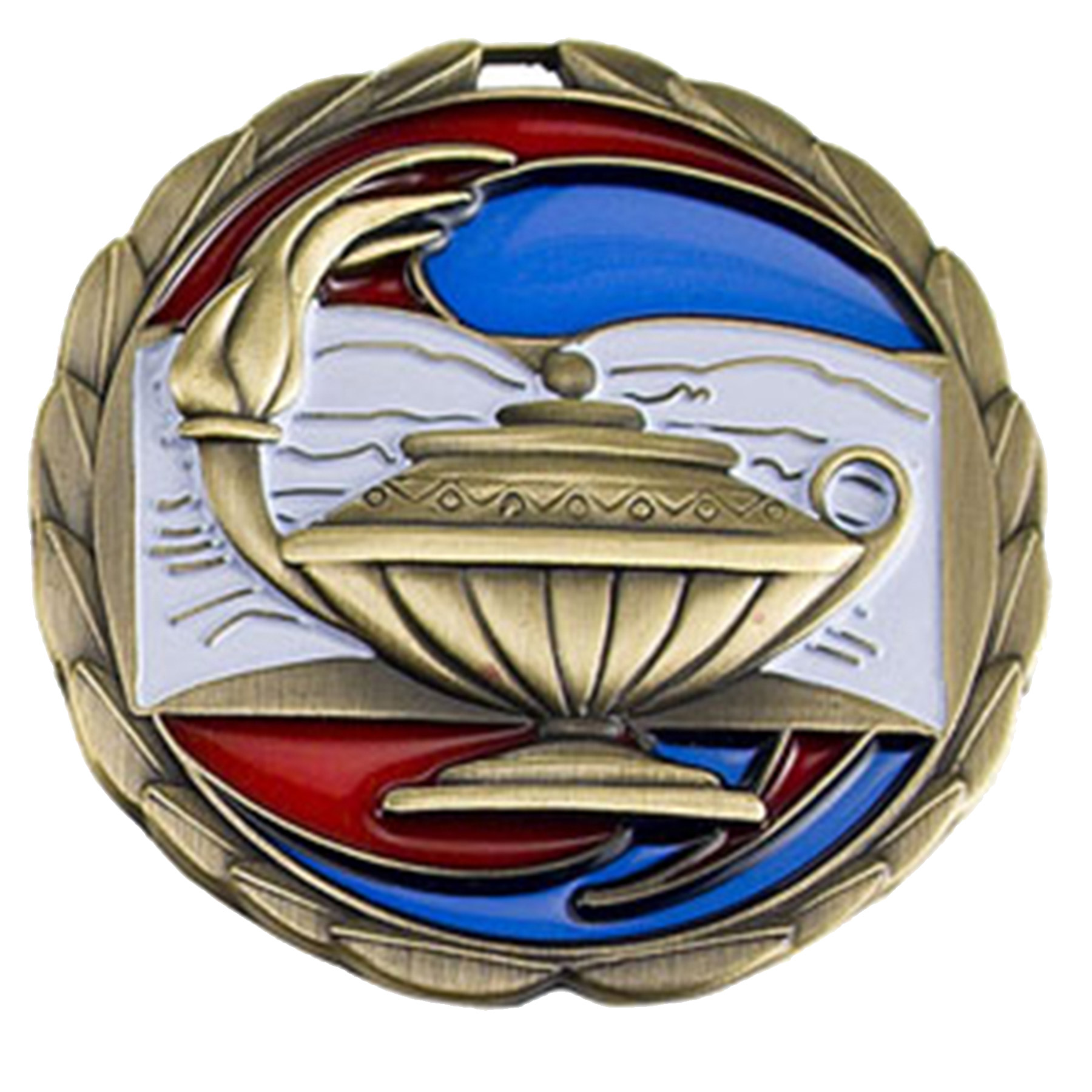 Stock Color Medals: Book & Lamp