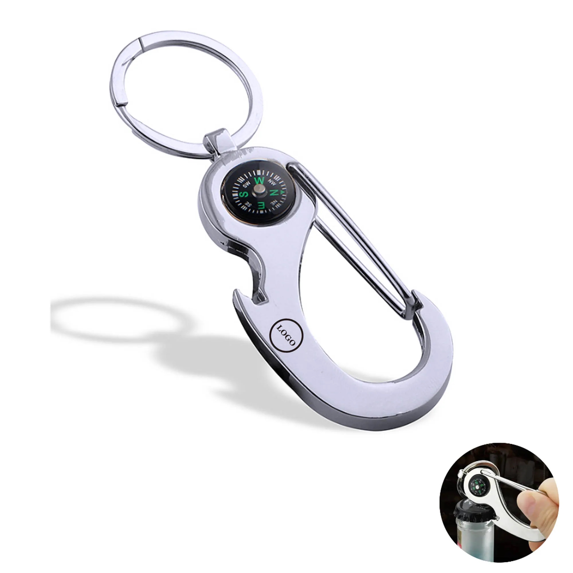 Multifunction Compass Key Chains Bottle Opener