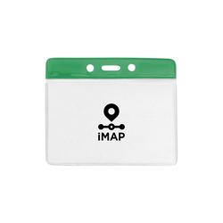 4.10" W x 3.50" H - Horizontal Color Bar Vinyl Badge Holder (1 Color Imprint)
