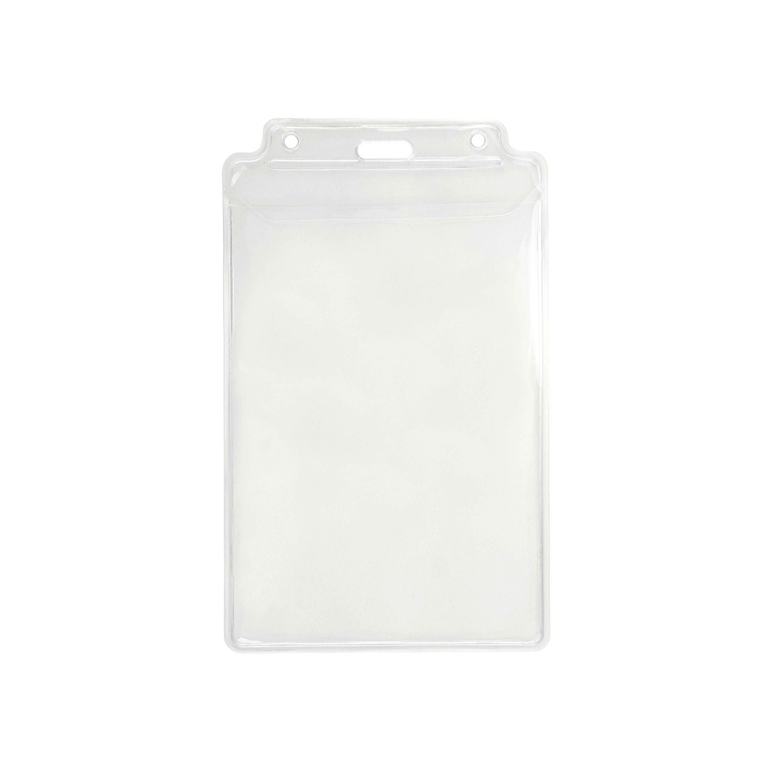 Vertical Top-Load Credential Badge Holder w/ Slot & Chain Holes