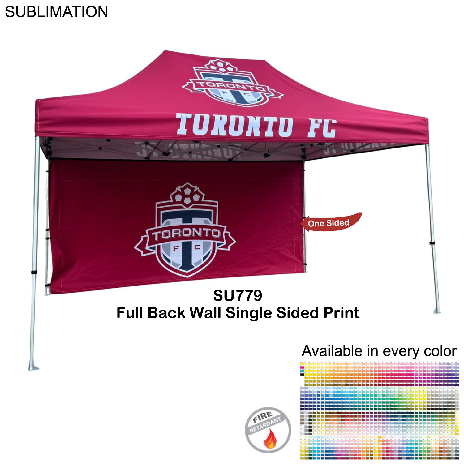 72Hr Fast Ship - Full 15' Back Wall for 10x15 Tent Kit, Sublimated, Single Sided Print 7