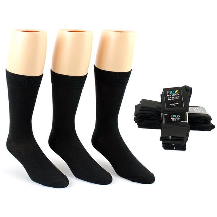 Men's Dress Socks - Black 10-13 3 Pack 3