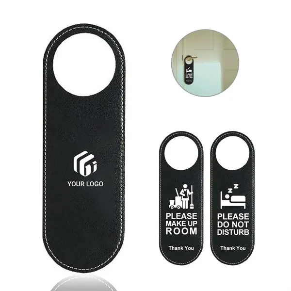 Spa hotel meeting pu leather do not disturb door hanger sign
