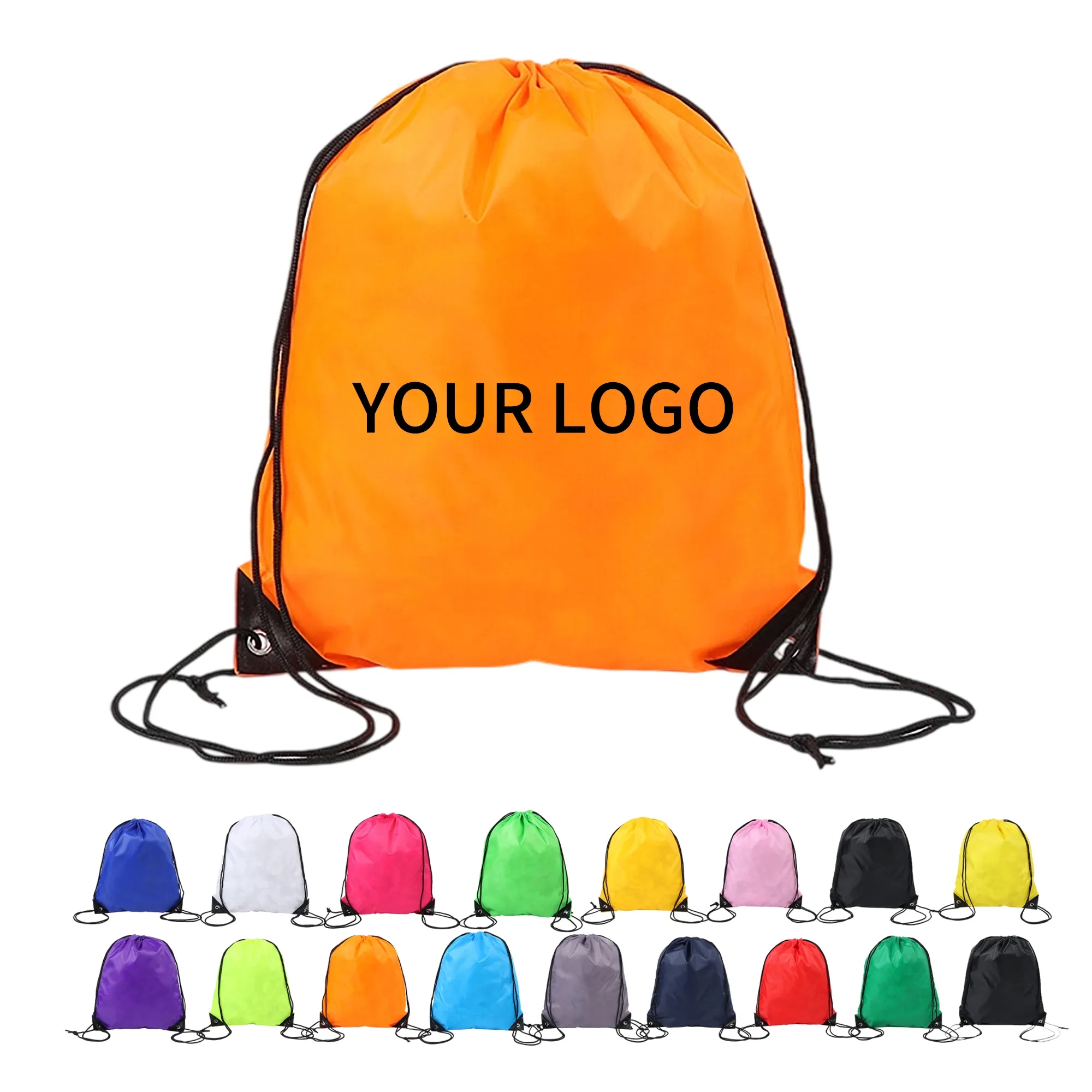 Durable Drawstring Backpack Polyester Sports Compact Practical