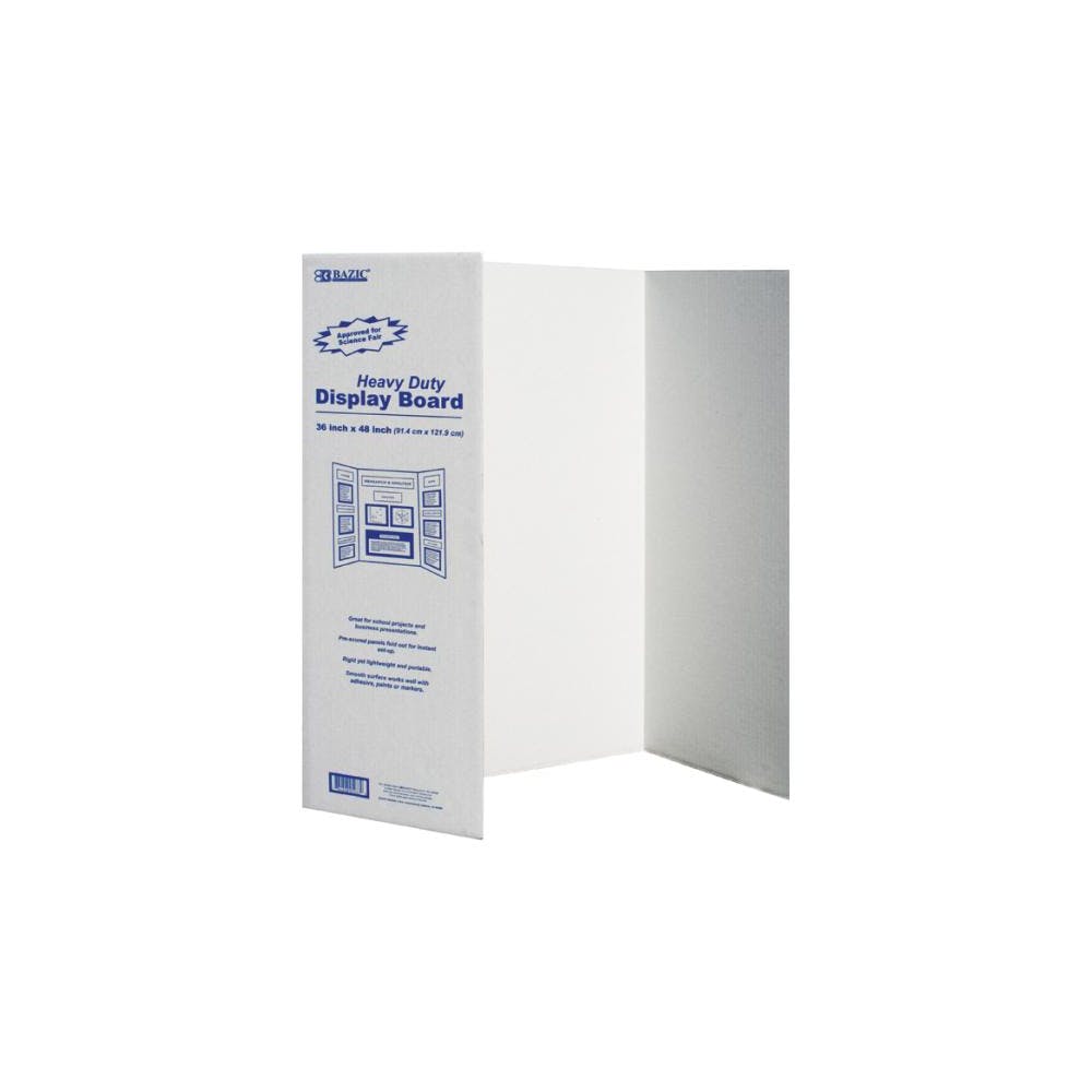 Tri-Fold Corrugated Presentation Boards - White 36" x 48" 2