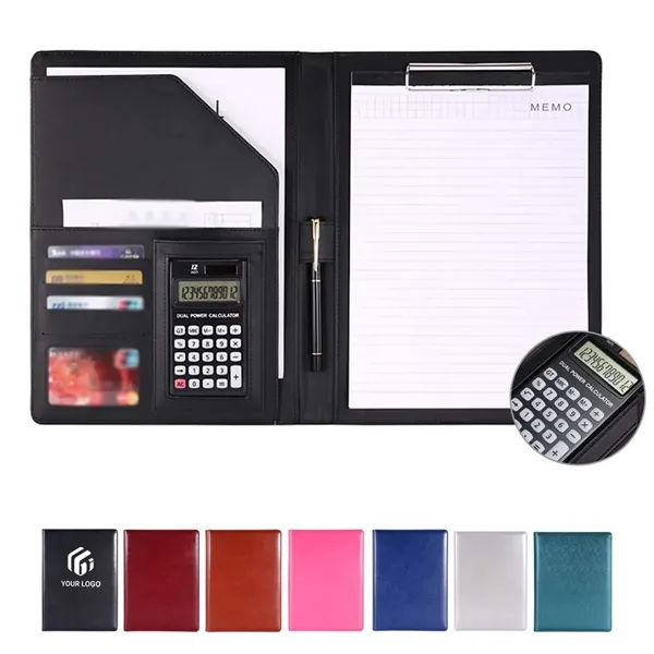 Professional business card office padfolio with calculator