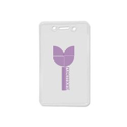 2.80" W x 4.50" H - Anti-Static Vertical Clear Vinyl Badge Holder (1 Color Imprint)
