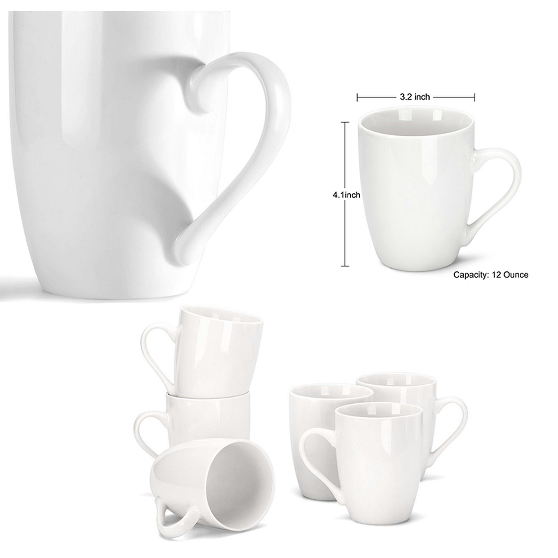 Pure White Mug Ceramic Mug Gun Mug