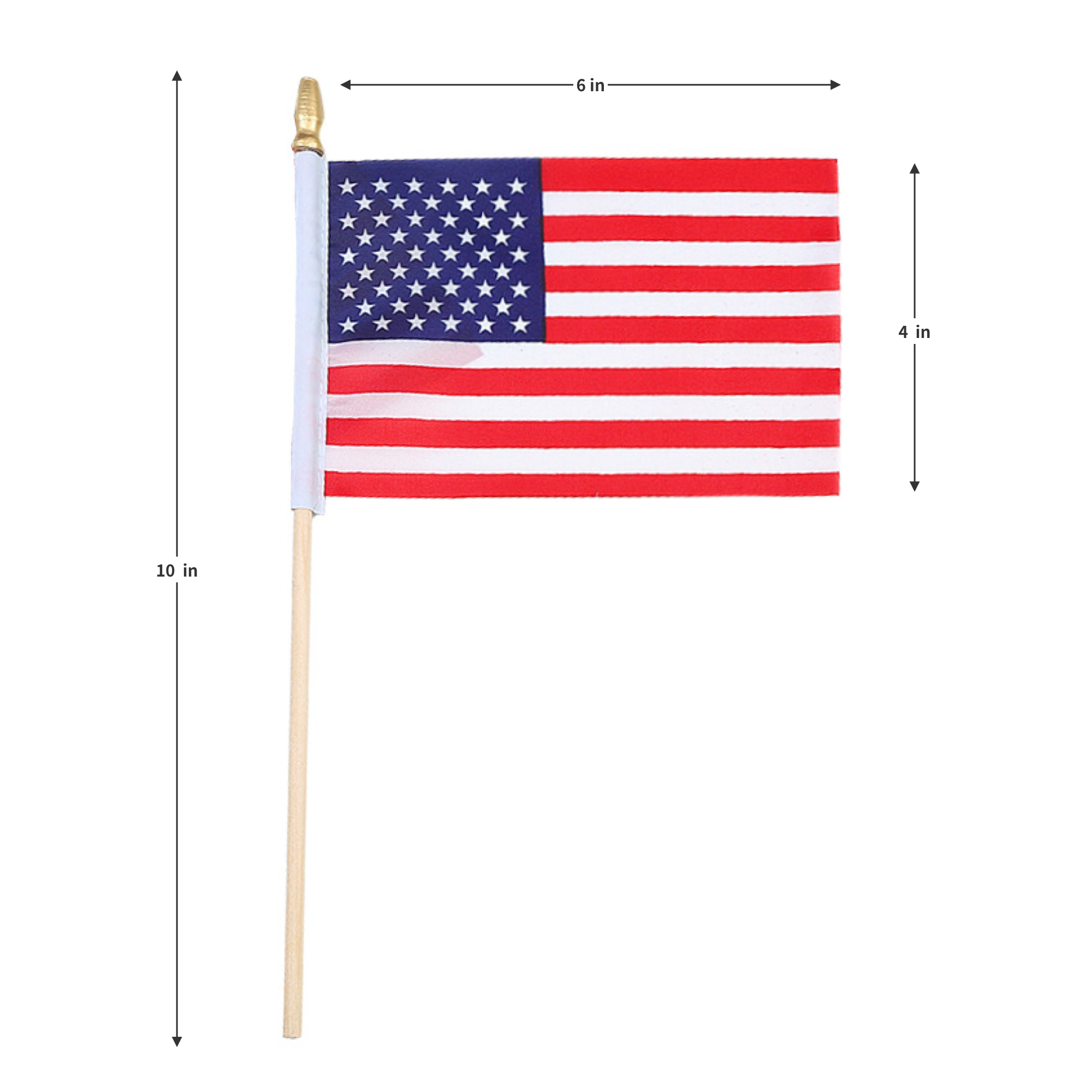 Wood Shaft Hand Waving Double-Sided Printed Flag 3
