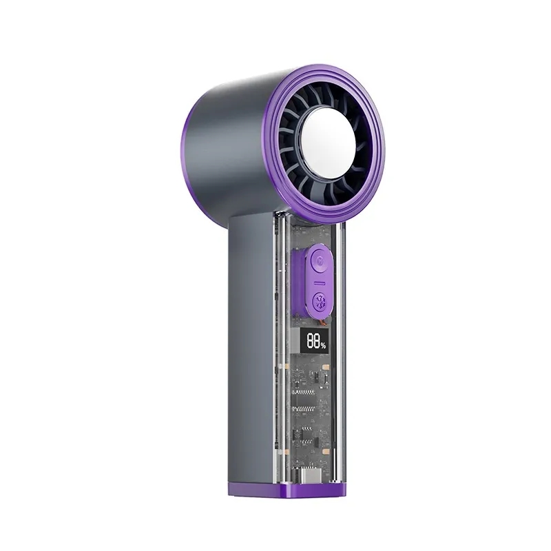 100-Speed Handheld Fan with Digital Display and Light 25