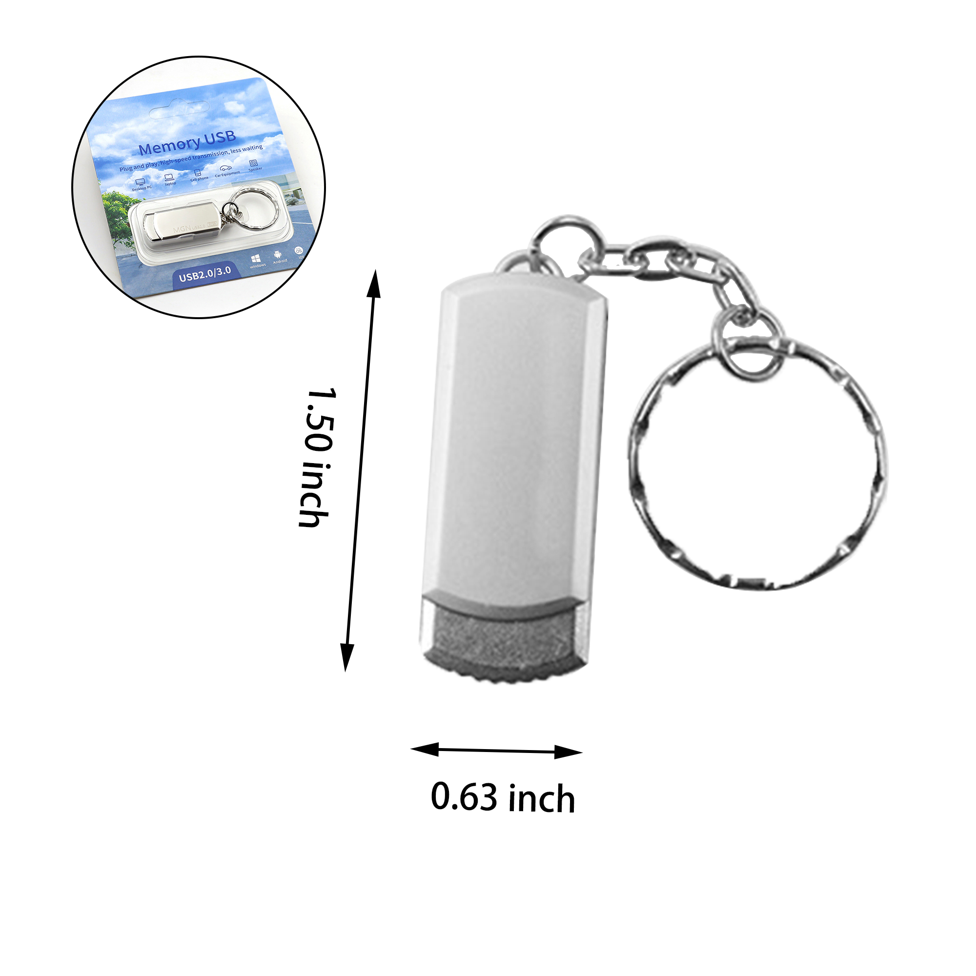 MOQ:20pcs Promotional USB Drive Keychain 4