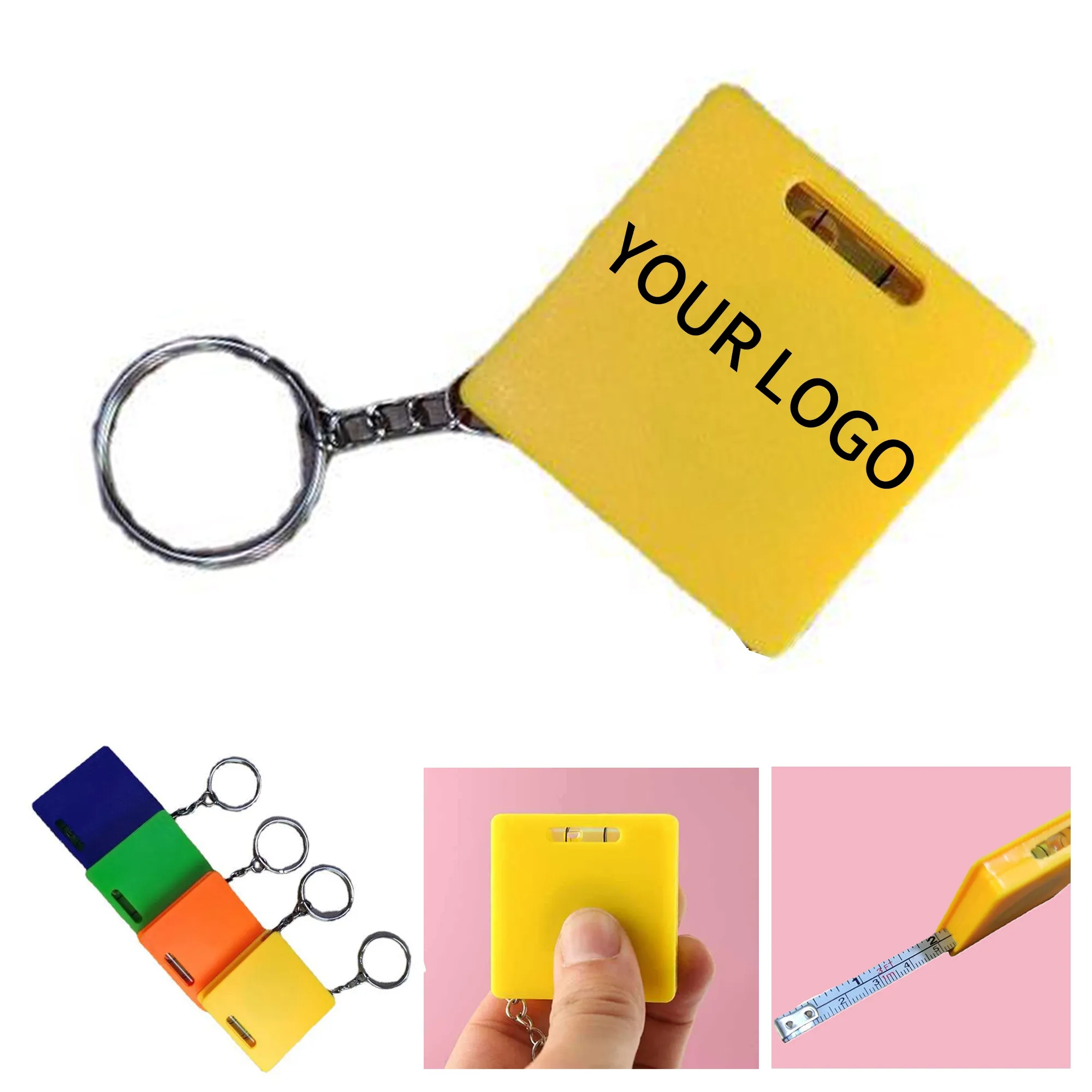 ABS Tape Measure Keychain with Built In Level