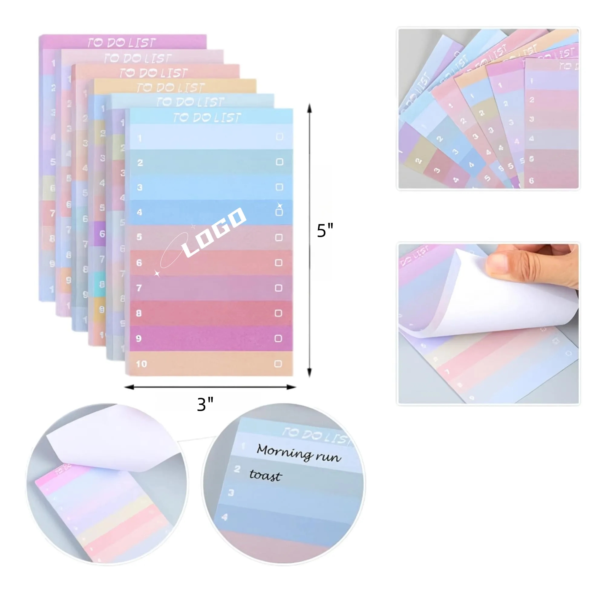 Mini Rinbow Memo Pad Portable Note 6