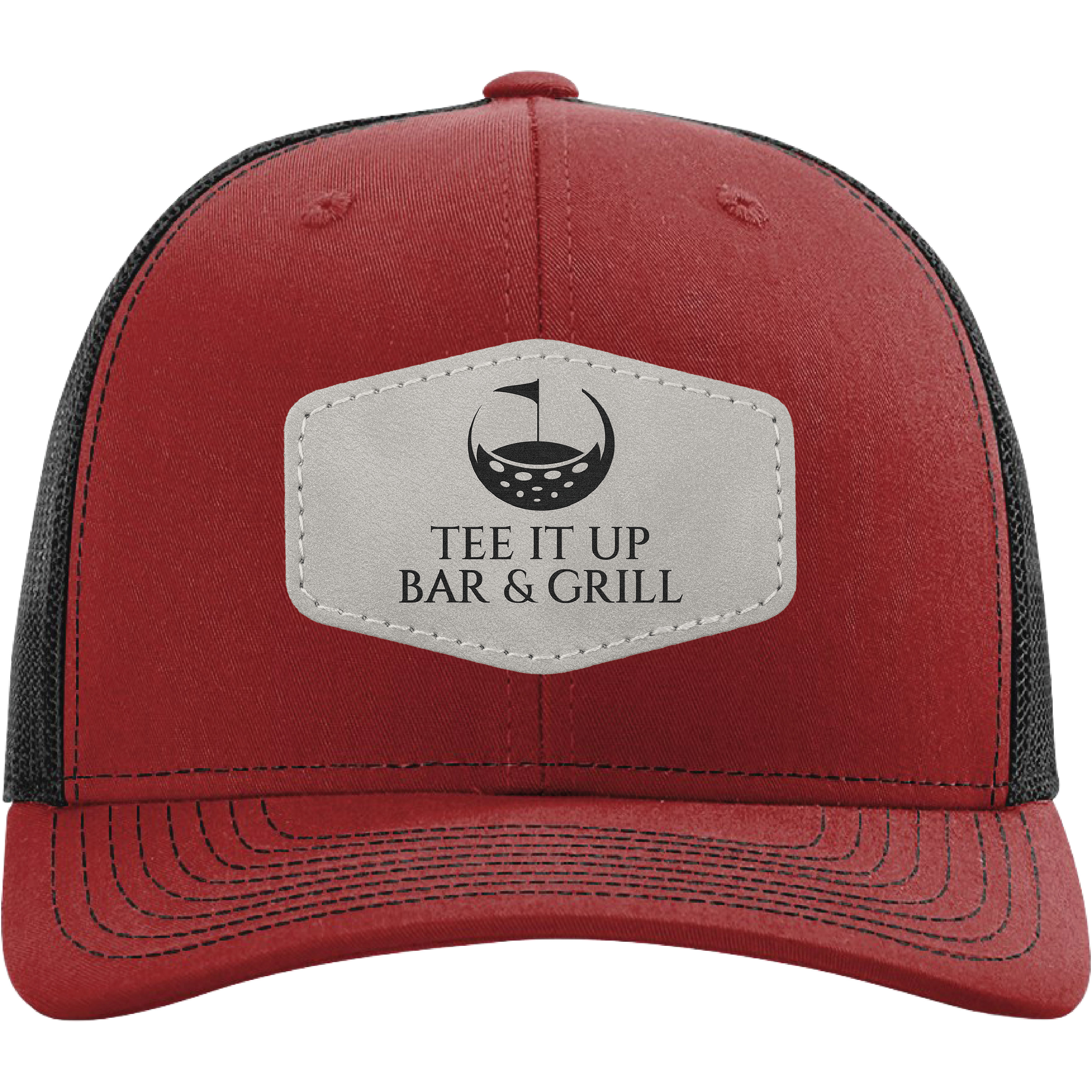 Richardson 112 6-Panel Snapback Trucker Hat w/Leatherette Adhesive Patches or Embroidery 256