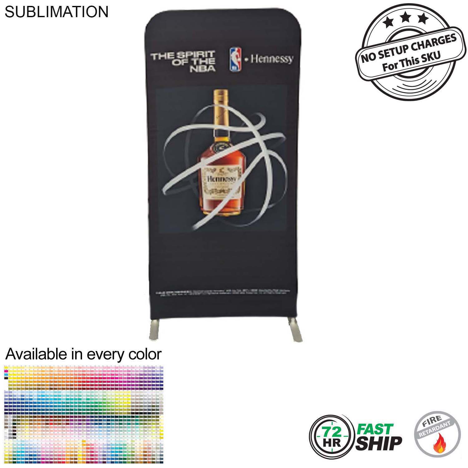72 Hr Fast Ship - 3'W x 78"H EuroFit Tension Fabric Banner Display Kit, Graphics Double Sided 10