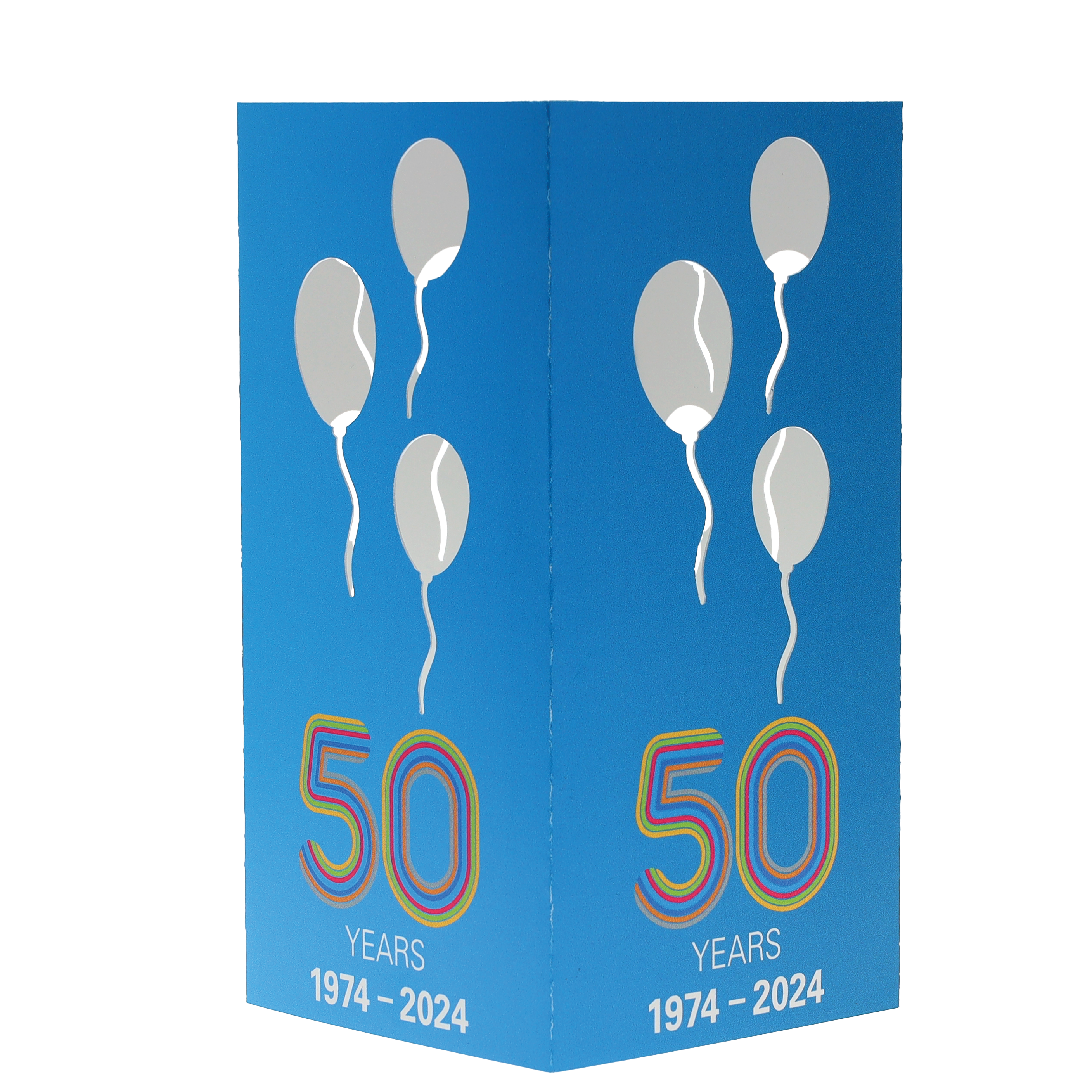 Table Luminary Card Stock 12 pt 4 Sided 4.250" x 4.250" x 8.000" Balloon White Digital Print 8