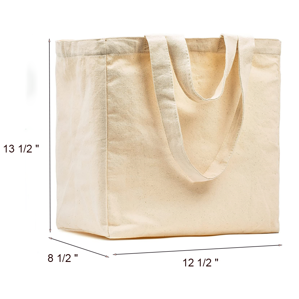 Poly-Cotton Canvas Grocery Tote Bag, custom tote bag with logo imprint 12