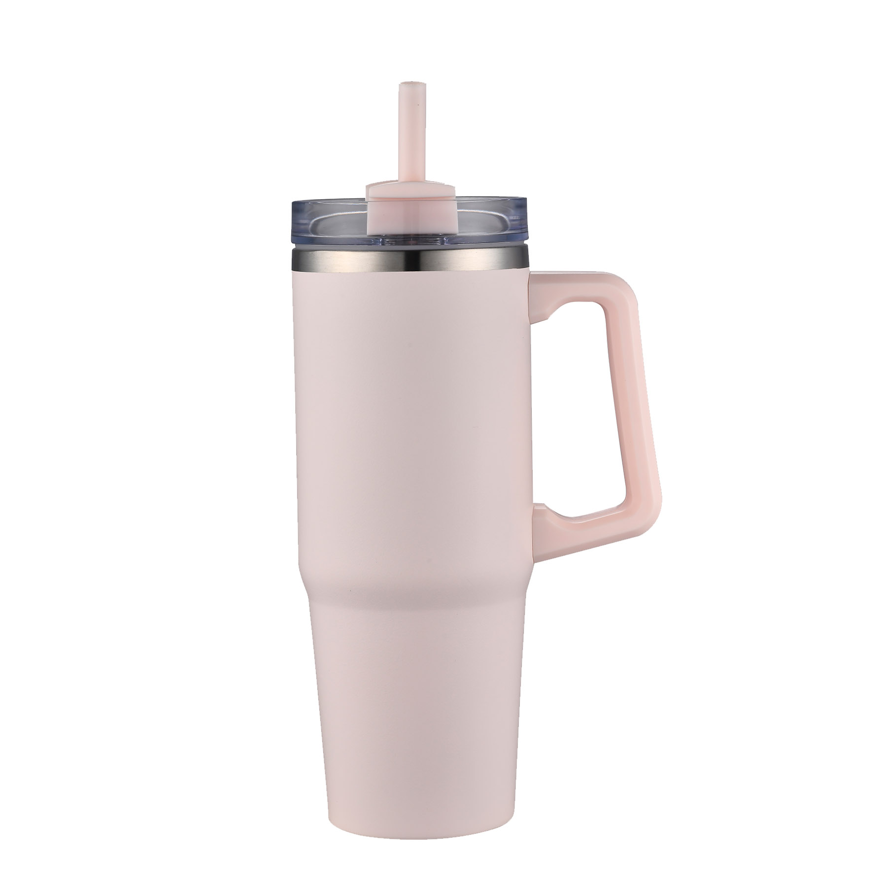 30 oz. Two Tone Travel Handle Mug with Twist Closure Straw Lid 14