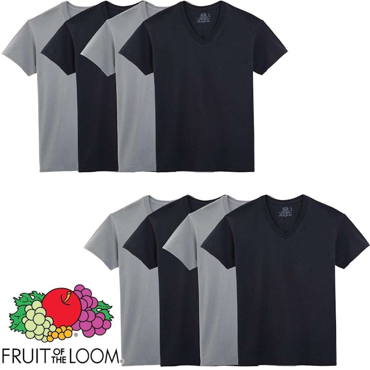 Fruit Of The Loom Men's Cotton V-Neck Undershirts - Size Small 8 Pack 3