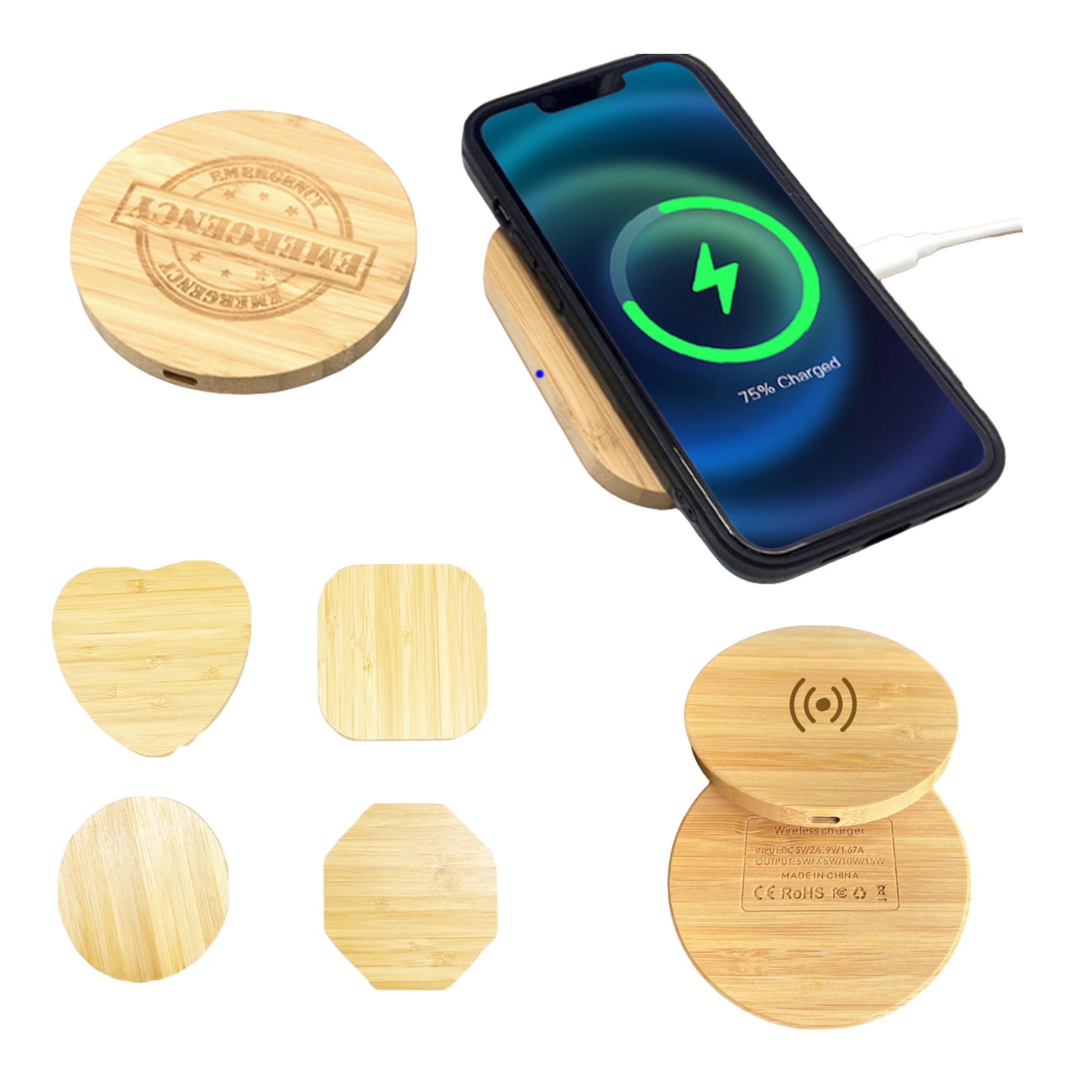 15W Bamboo Wireless Charger