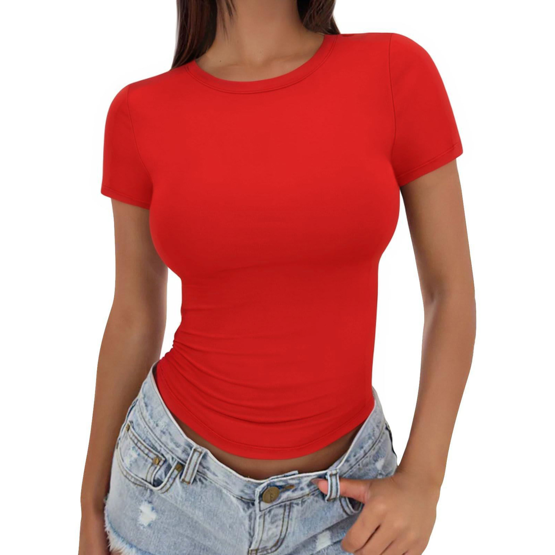 Gym Women's T shirt Summer Top Crop Short Sleeves 40