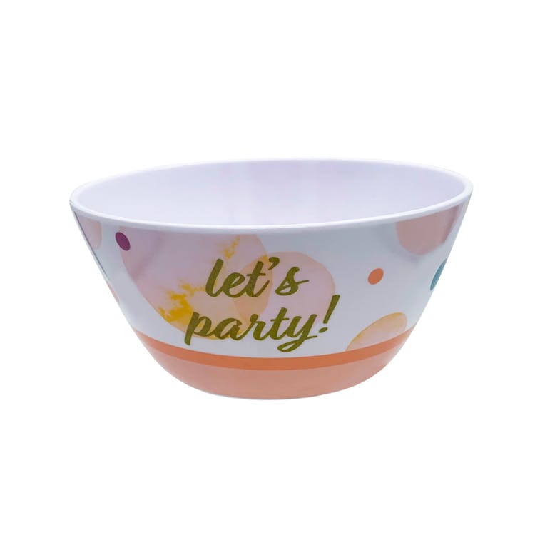 Melamine Bowls - "Let's Party" 5.87" 3
