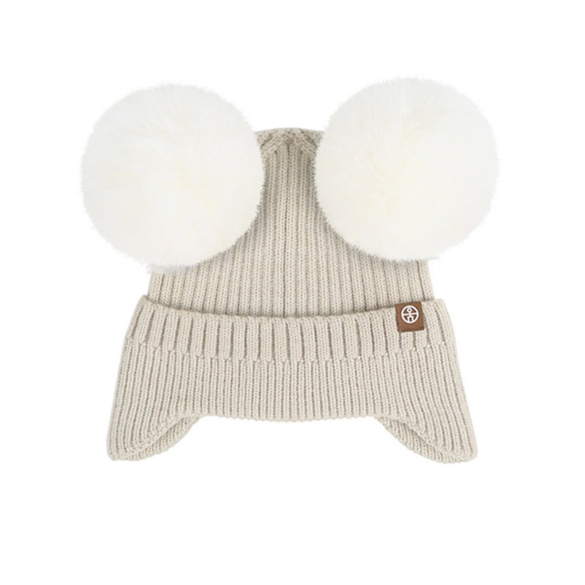 Double Pom Pom Earflap Winter Beanie for Kids, custom youth shirt with logo imprint 13