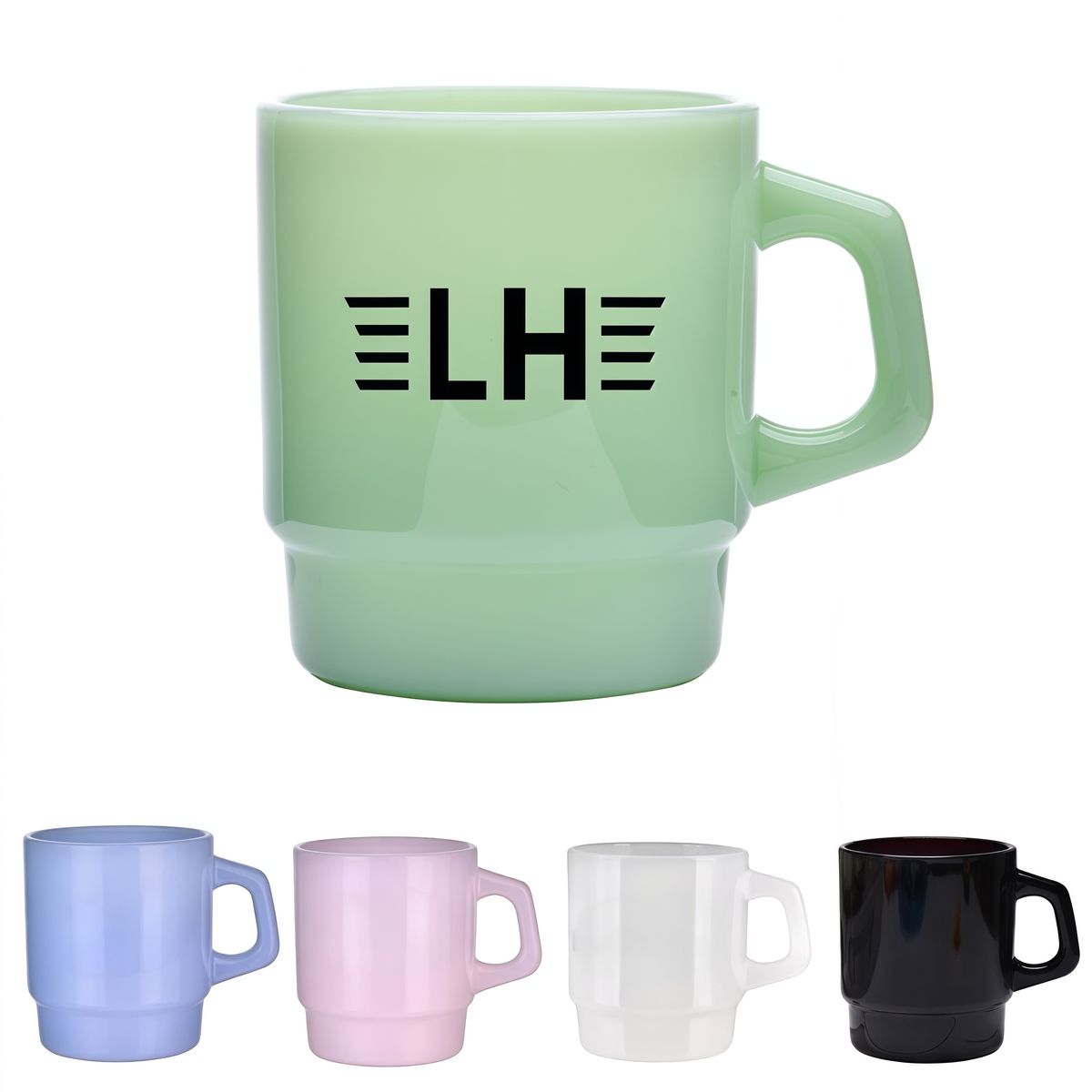 Custom Stackable Jade Glass Coffee Mug