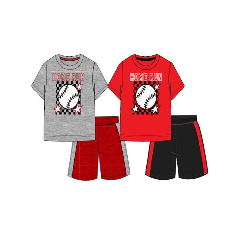 Boys Home Run 2pc Short Set - Size 0/3M-3/6M-6/9M 72pcs 3