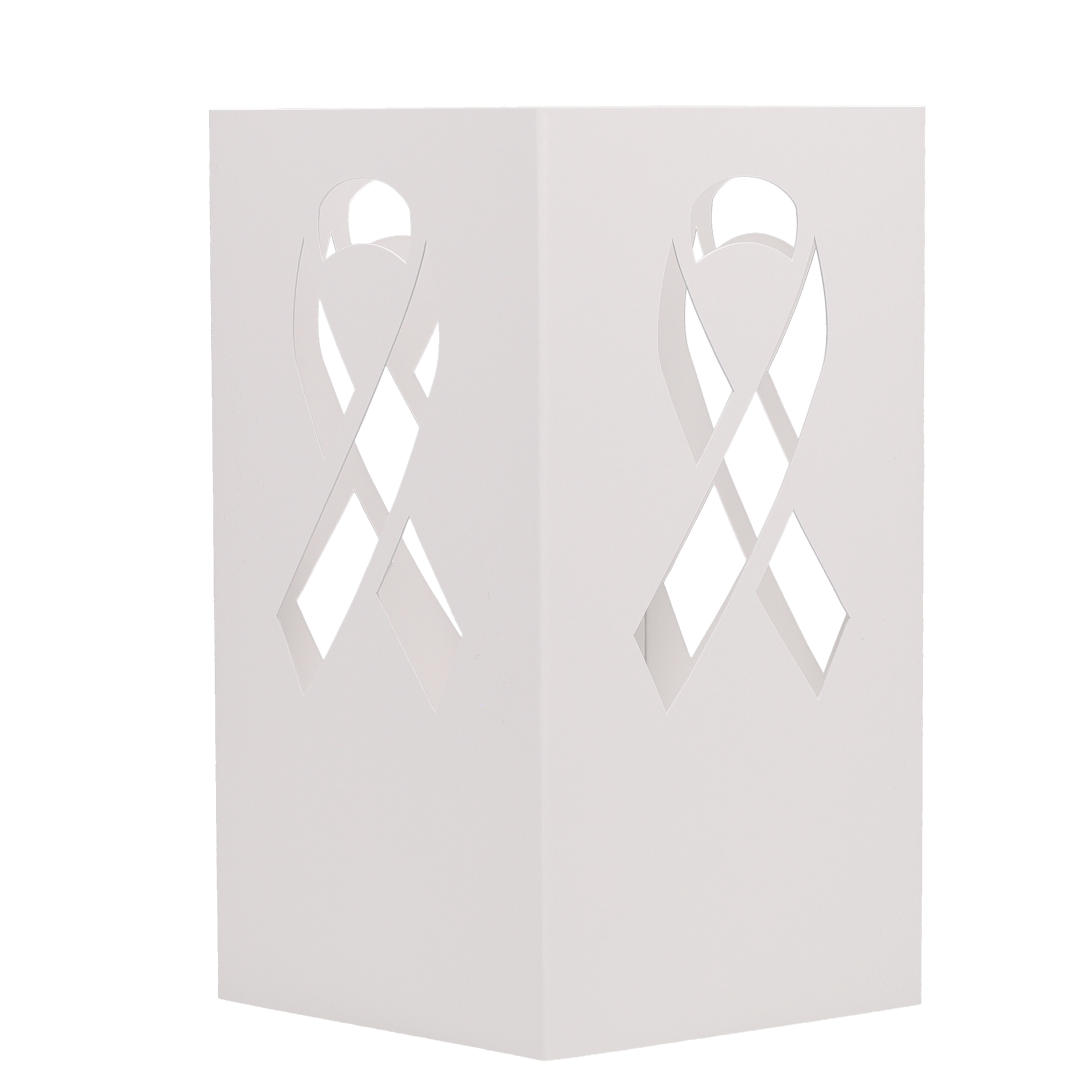 Table Luminary Card Stock 12 pt 4 Sided 4.250" x 4.250" x 8.000" Ribbon White Digital Print 7