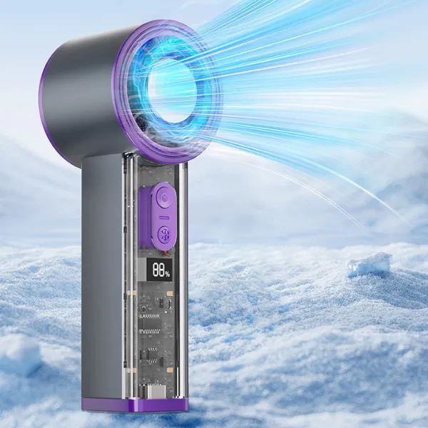 100-Speed Handheld Fan with Digital Display and Light 14