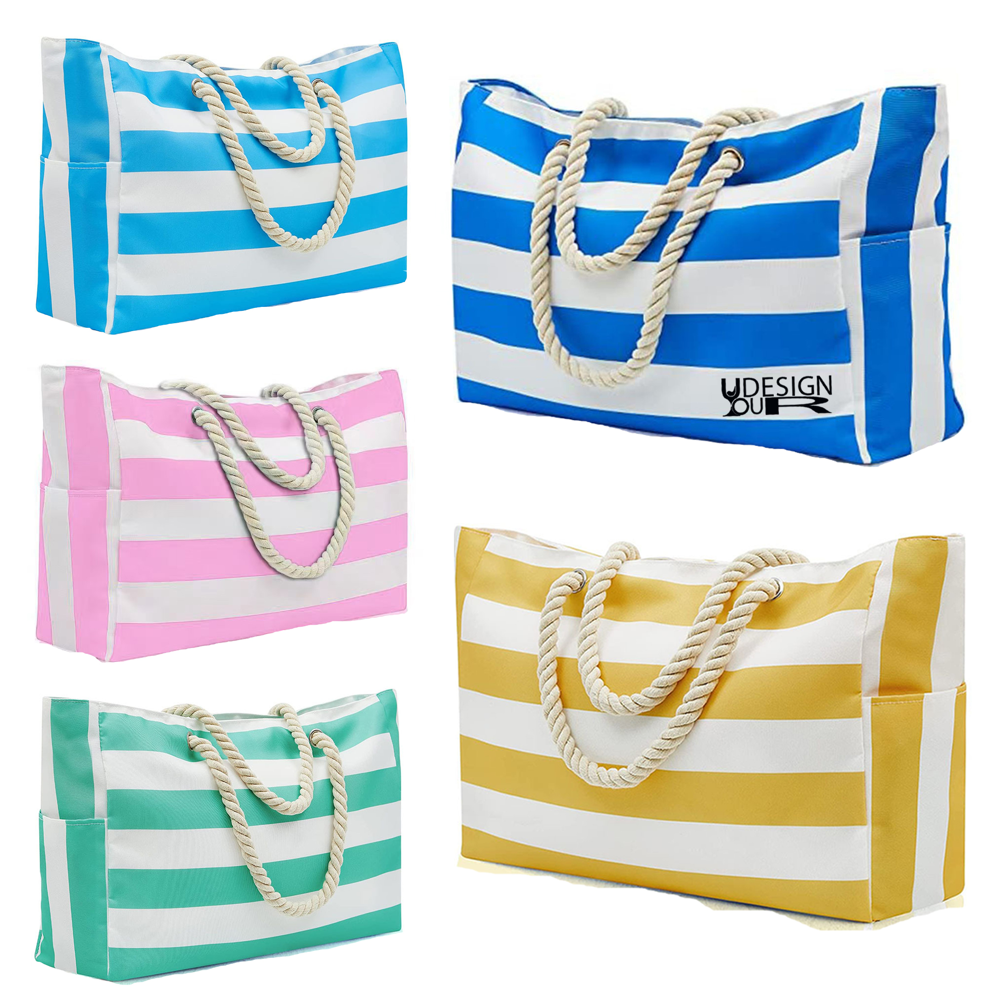 Beach Bags Waterproof Sandproof Swim Pool Tote, custom tote bag with logo imprint 3
