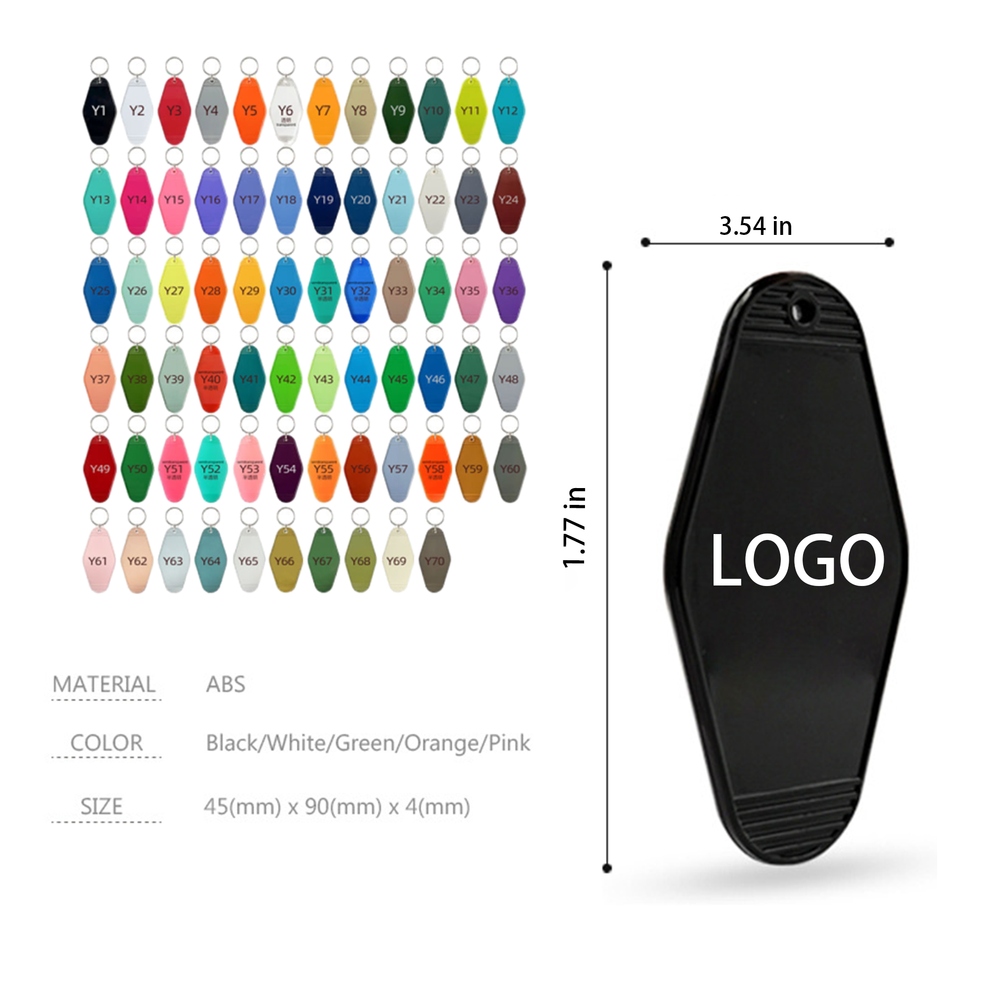 Diamond Shape Plastic Hotel Luggage Keychain 3