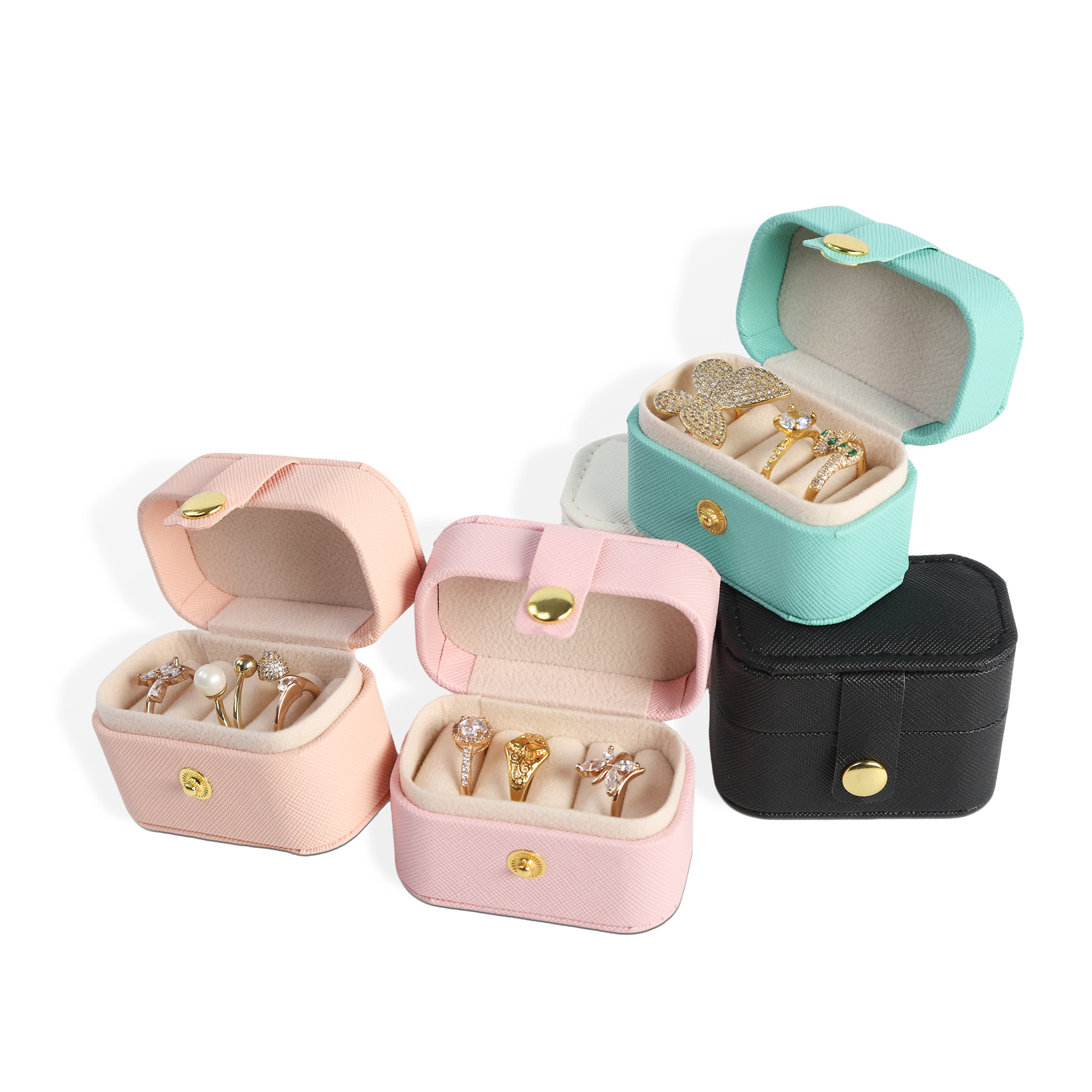 Portable Mini PU Jewelry Storage Case for Rings and Earrings 5