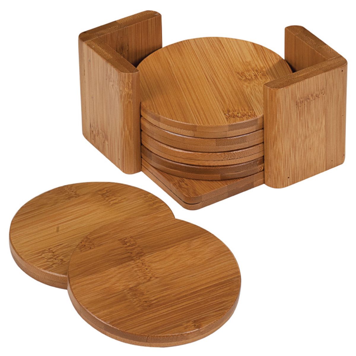 3" Round Bamboo 6-Coaster Set