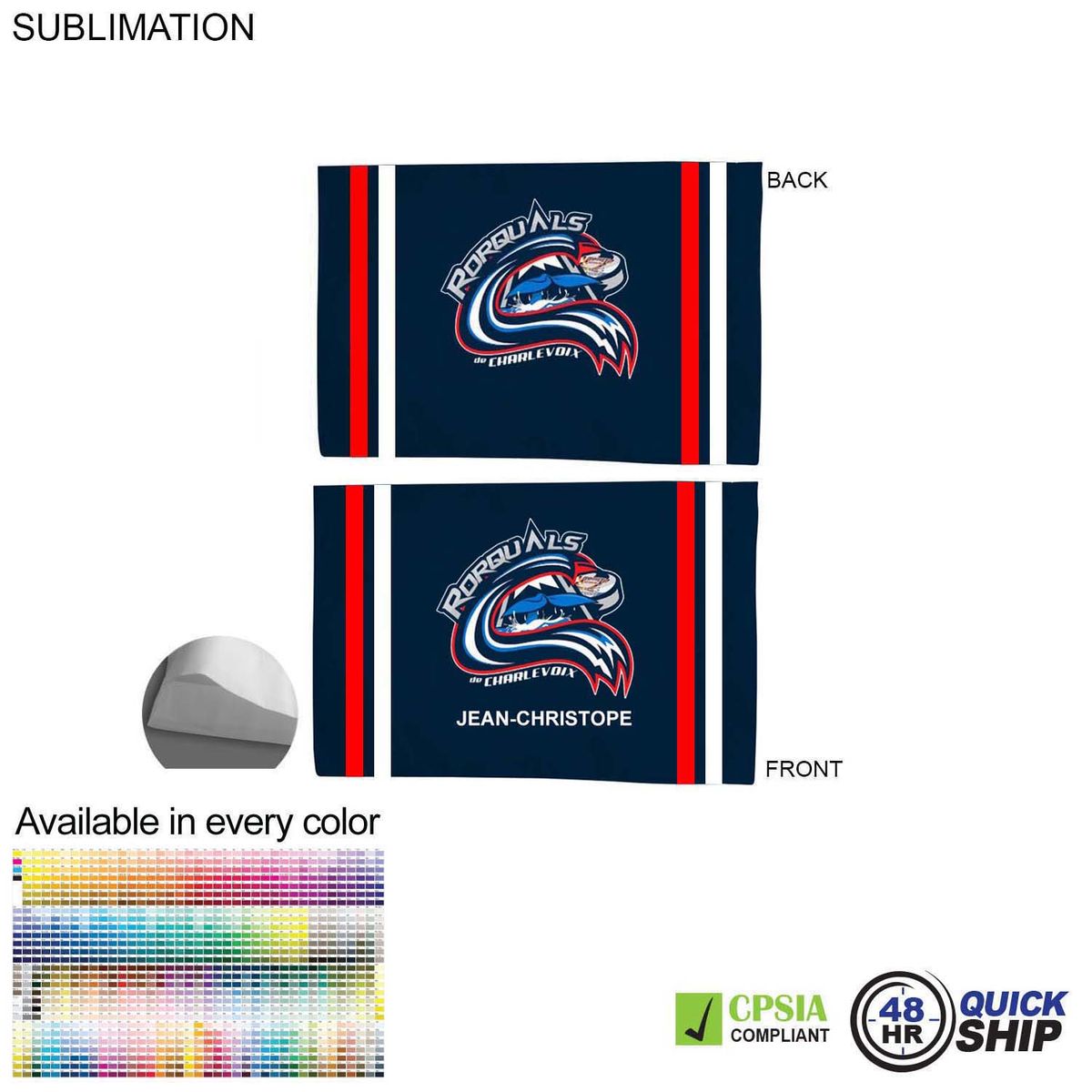 fiel 48 Hr Quick Ship - Team Poplin Pillowcase 33x21 Sublimated full color Edge to Edge 2 sides #SU160-23