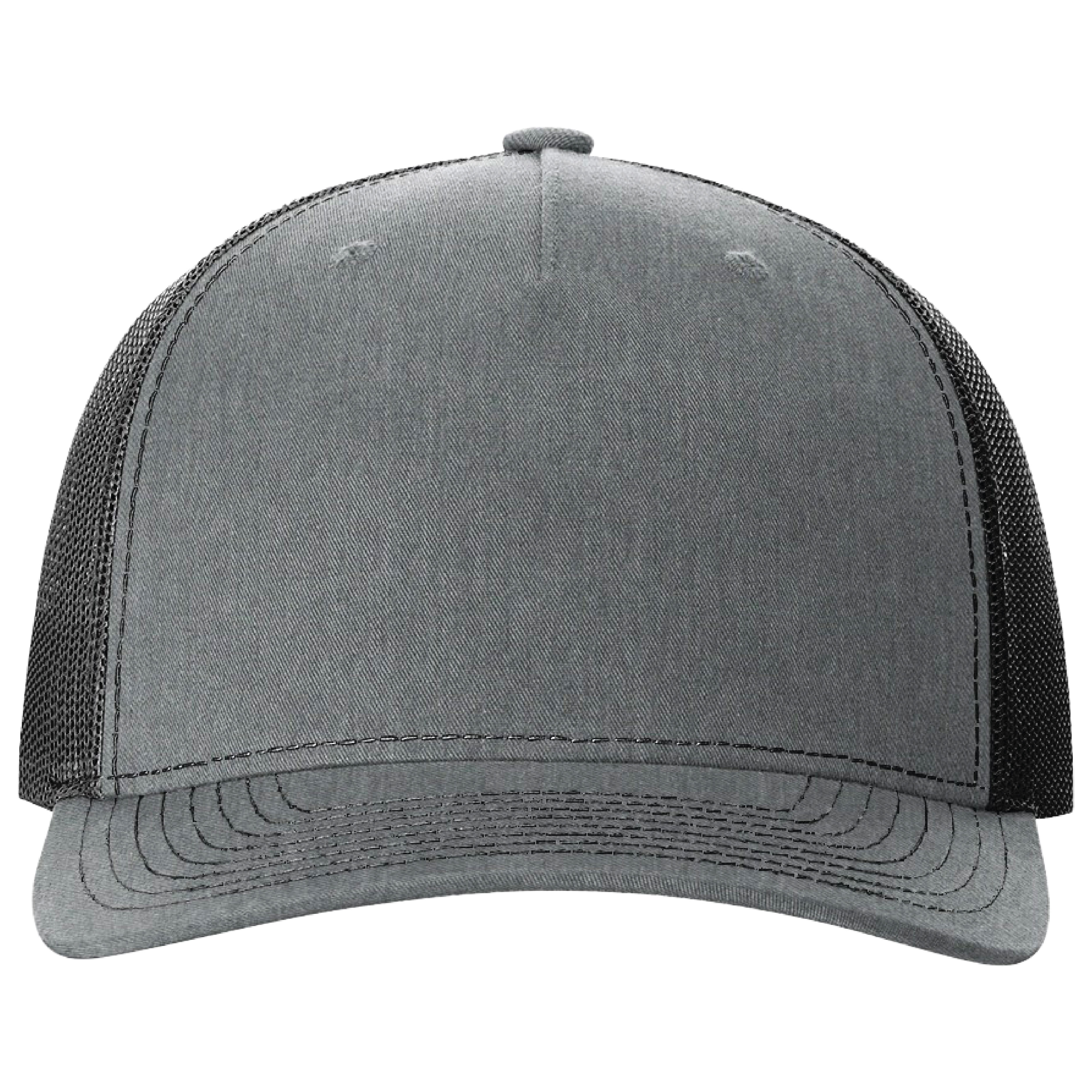 Richardson 112FP 5-Panel Snapback Trucker Hat w/Leatherette Adhesive Patches or Embroidery 90