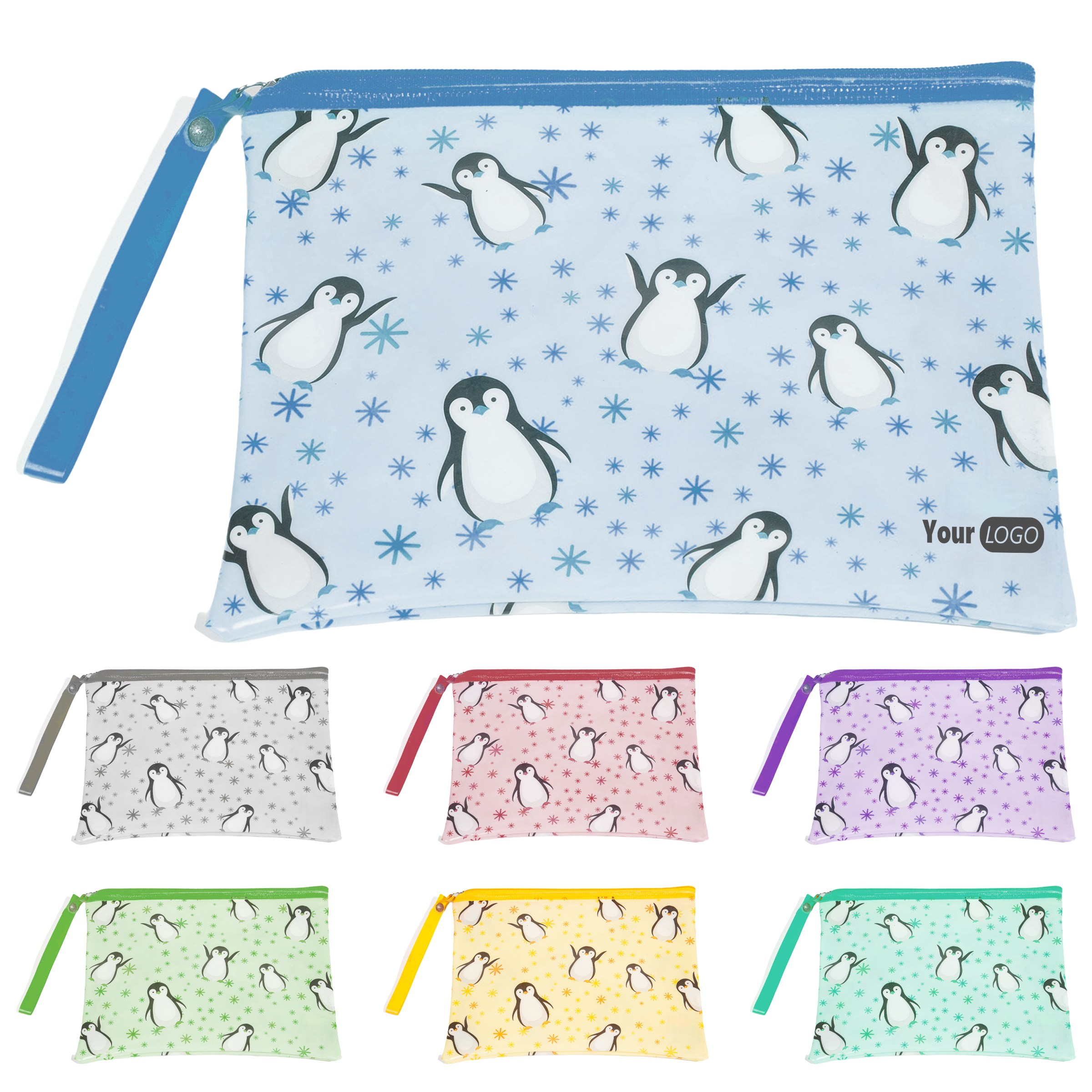 Polyester Versatile Penguin Print Zipper Pouch 3