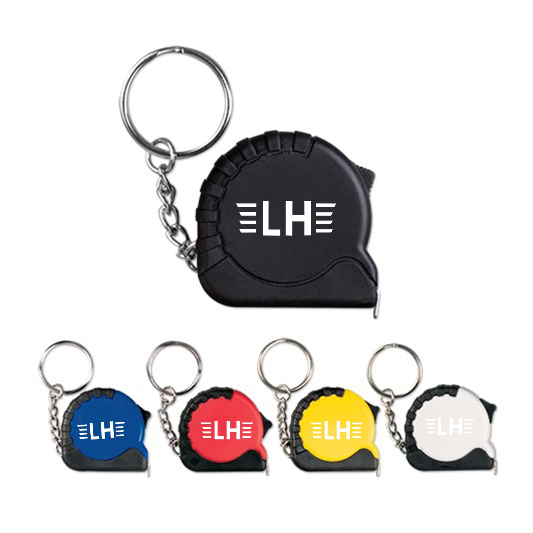 Compact 3' Retractable Tape Measure with Keychain - Logo Included