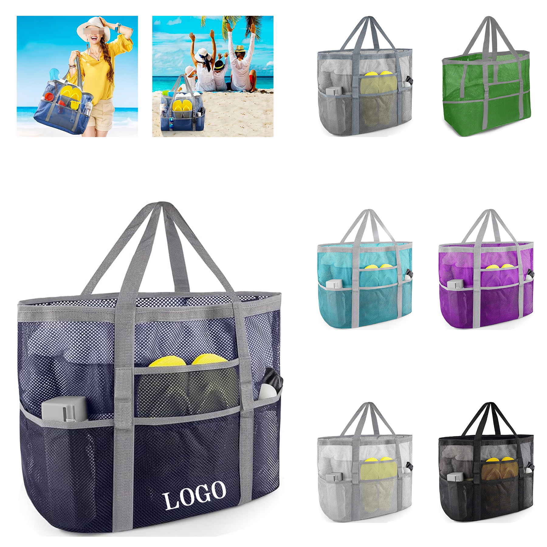 Mesh Beach Large Tote Bag 15