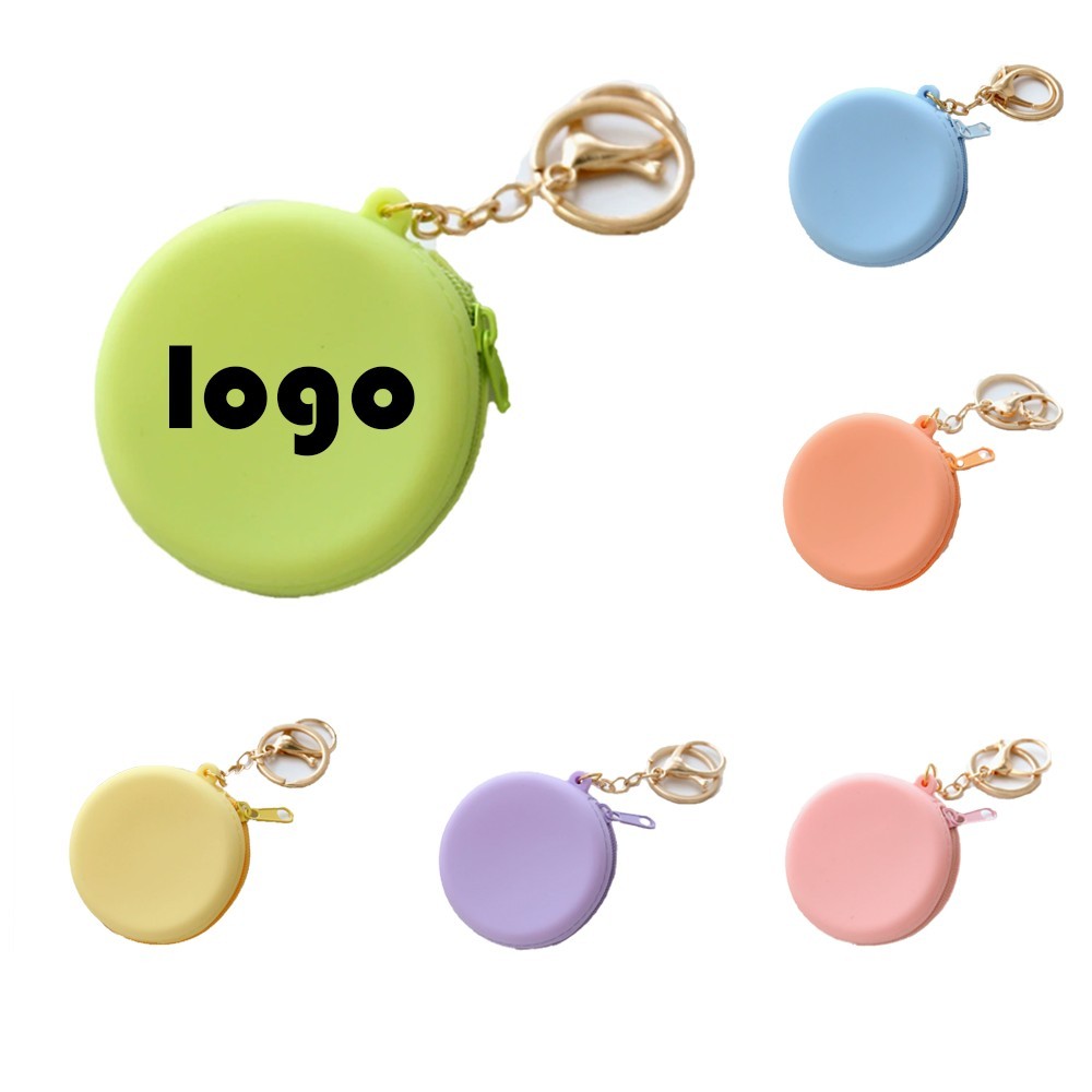 2 2/5" Minimalist Portable Silicone Storage Pouch W/ Keychain
